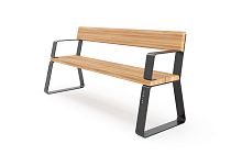 Скамейка уличная «Фиеста» со спинкой и подлокотниками