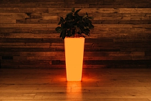 Светящееся кашпо Flow XL, H=90 см (Квадратное, RGB)