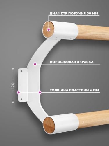 Настенный двухуровневый балетный станок Эстетика HOME фото 3