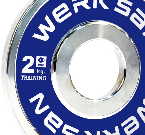 Диск стальной тренировочный 2 кг WERK SAN  (сертификат IWF) фото 2