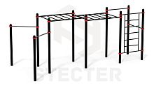 Комплекс с рукоходом классическим двухуровневым и 4 турников (PAW-33)