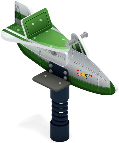 Самолетик (зеленый) - Качалка на пружине - ИО 22.03.02-01 фото 3