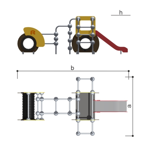 Romana Детский спортивно-игровой комплекс с горкой серия "Сфера" Romana 057.23.00 фото 4
