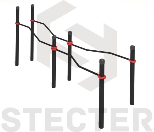 Брусья двойные, разноуровневые с подъездом для коляски фото 2
