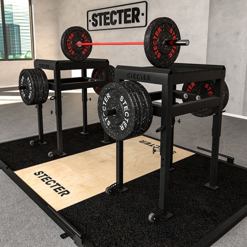 Тяжелоатлетические плинты для штанги с регулировкой по высоте 85-115 см (пара) фото 6