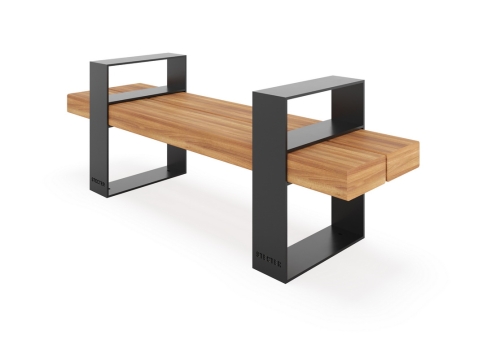 Скамейка уличная «Базис» с подлокотниками