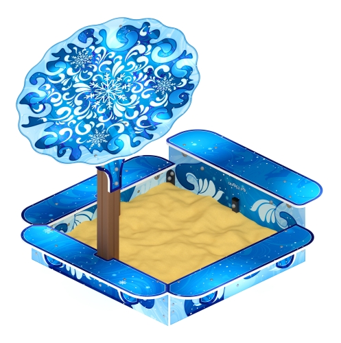 Песочница с навесом Ромашка (Снежная королева) - ИО 5.01.06-02 фото 5