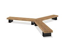 Скамья уличная «Монро» трёхлучевая