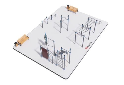 Воркаут площадка №3 - 14х10 метров (140 кв.м.) фото 2