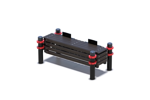 Горизонтальная гимнастическая скамья, к которой прикреплены две раздвижные антивандальные измеритель фото 2