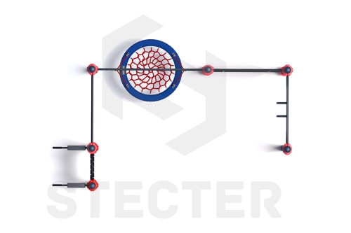 Уличный комплекс из стойки для пресса, качели Гнездо, шведской стенки и турника Мультихват фото 4