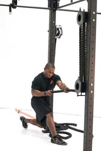 Канатный тренажер "Двойная бочка" с канатом (20м) фото 4