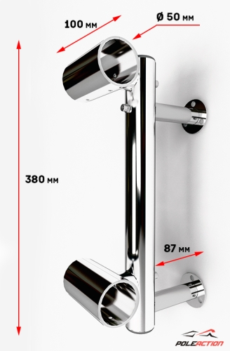 Модель №22 - кронштейн балетного станка двухуровневого "Элегант"(нержавеющая сталь) фото 4