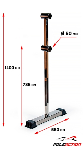 Стойки 2-х уровневого мобильного (переносного) хореографического станка v2.0 (нерж. сталь, пара) фото 9