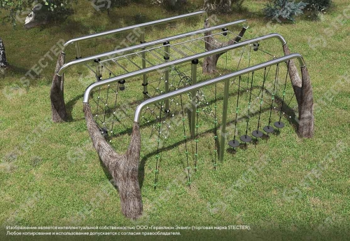 Уличный воркаут комплекс "Деревья". Тип 3 - 6,12х4,94 метров (30,23 кв.м.) фото 3