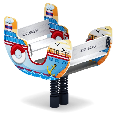 Пароходик - Качалка на пружине двухместная - ИО 23.17.01-И1