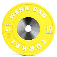 Диск тренировочный 15 кг WERK SAN (сертификат IWF)
