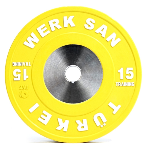 Диск тренировочный 15 кг WERK SAN (сертификат IWF)