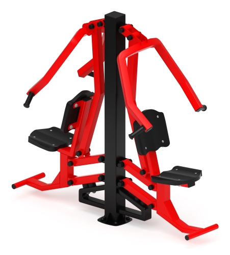 Жим от груди двойной (красный) - Уличный тренажер двойной - СТ 030-11.И1 фото 3