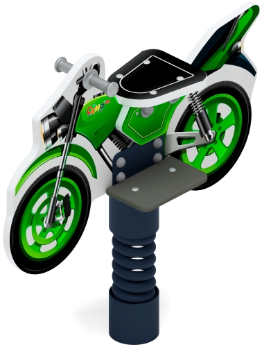 Мотоцикл (зеленый) - Качалка на пружине - ИО 22.03.01-01 фото 6