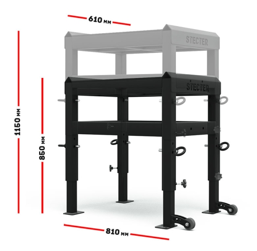 Тяжелоатлетические плинты для штанги с регулировкой по высоте 85-115 см (пара) фото 10