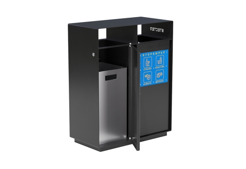 Урна уличная «Модерн для раздельного сбора» металлическая фото 5