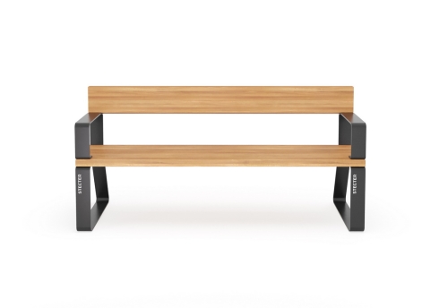 Скамейка уличная «Фиеста» со спинкой и подлокотниками фото 4