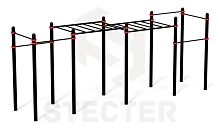 Комплекс с рукоходом классическим двухуровневым и 6 турников  (PAW-04)