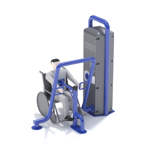 Уличный инклюзивный грузоблочный тренажер "Горизонтальная тяга" фото 5