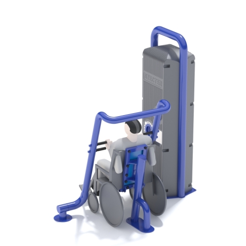 Уличный инклюзивный грузоблочный тренажер "Жим от груди" сидя фото 4