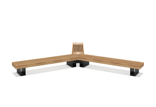 Скамья уличная «Монро» трёхлучевая фото 3