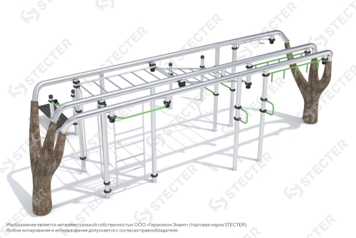 Инклюзивный уличный воркаут комплекс "Деревья". Тип 5 - 8,46х5,69 метров (48,14 кв.м.) фото 2