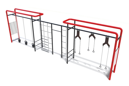 Комплекс Тренажер с функциональными кольцами, сетью и гирями фото 3