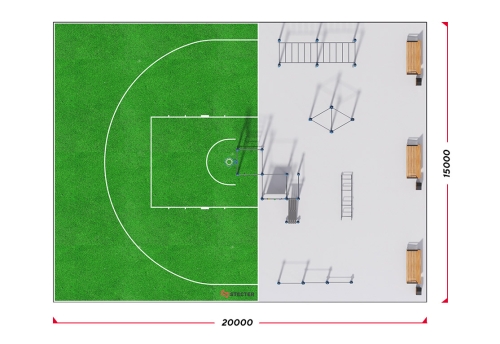 Воркаут площадка №5 - 20х15 метров (300 кв.м.) фото 3