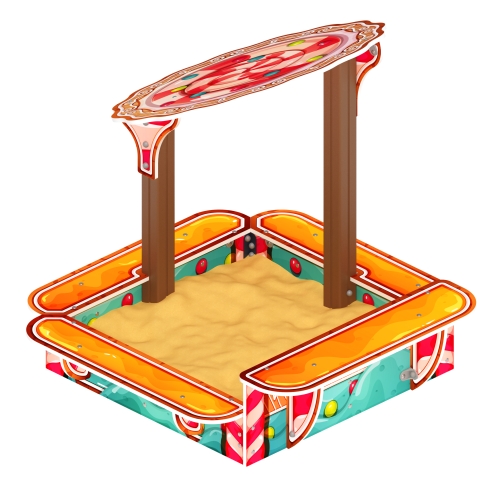 Песочница с навесом Ромашка (Пряничный домик) - ИО 5.01.06-03 фото 3