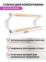 Настенный двухуровневый балетный станок Эстетика HOME