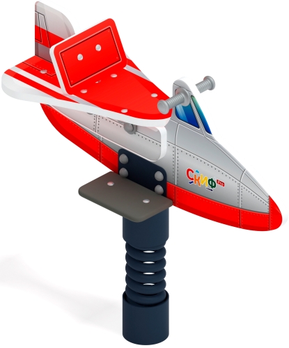 Самолетик (красный) - Качалка на пружине - ИО 22.03.02-03 фото 3