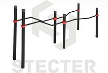 Брусья двойные, разноуровневые с подъездом для коляски