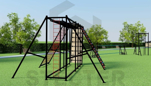 Комплекс "Царь Горы" (рукоход, скалодром, канатная сетка, лестницы с переменным шагом и канатом) фото 5