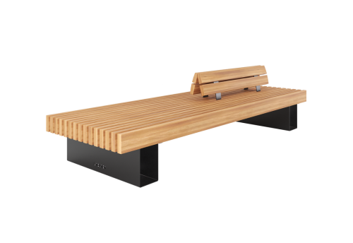 Скамья уличная «Монро» широкая со спинкой, L=3000 мм (спинка 1200 мм) фото 2