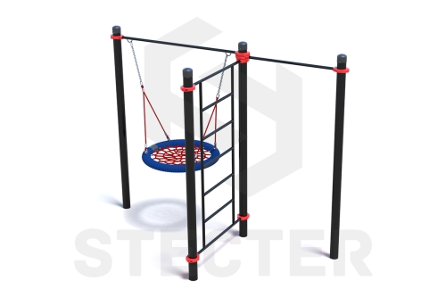 Уличный комплекс из качели Гнездо, шведской стенки и турника фото 3