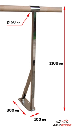 Модель №8 – стойка балетного (хореографического) станка одноуровневого из нержавеющей стали фото 3