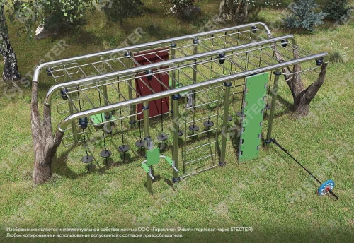 Уличный воркаут комплекс "Деревья". Тип 1 - 8х6,69 метров (53,5 кв.м.) фото 5