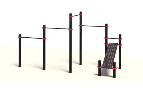 Каскад турников со скамьей для пресса (PAW-12) фото 7