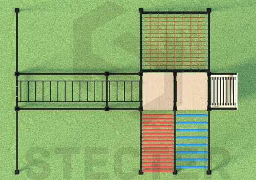Комплекс "Царь Горы" (рукоход, скалодром, канатная сетка, лестницы с переменным шагом и канатом) фото 4