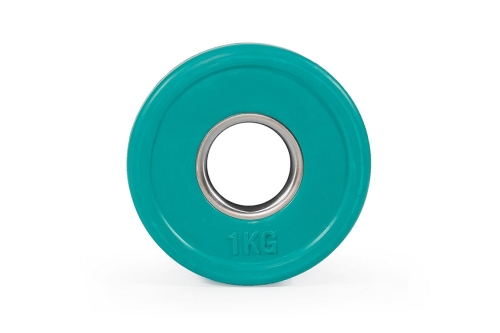 Цветной тренировочный блин для штанги 1,0 кг (малый, цвет - зеленый)