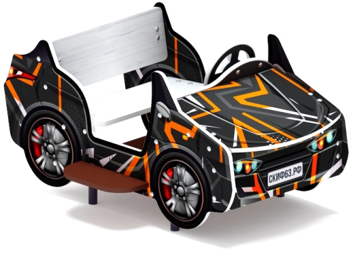 Кабриолет (черный) - Беседка машинка средняя - МФ 10.03.02-05.И1