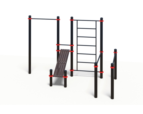 Комплекс из брусьев, турника, шведской стенки и наклонной лавки для пресса (PAW-60) фото 6