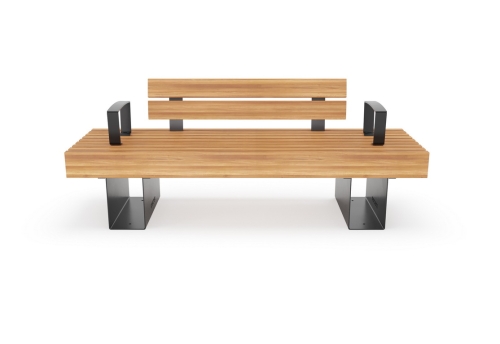 Скамья уличная «Монро» со спинкой и подлокотниками фото 3