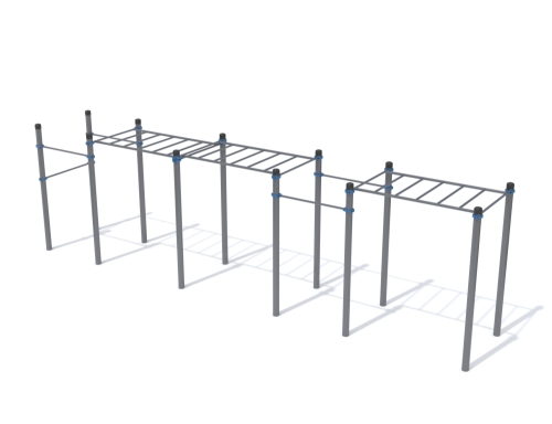 Классический трехуровневый рукоход с турниками
